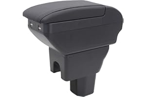 KAERGK Auto Armlehne für Suzuki Ignis 2016-2023 Doppelschicht Mittelkonsole Große Aufbewahrungsbox mit 4 USB-Ladeanschluss Becherhalter Zubehör Schwarz