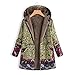 Produktbild TianWlio Jacken Parka Mäntel Herbst Winter Warme Jacken Strickjacken Damen Mäntel Winter Warme Outwear Blumendruck mit Kapuze Taschen Vintage Übergrößen Mäntel L