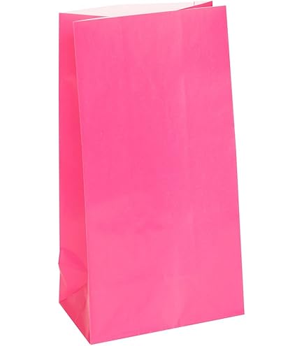 Bright Pink Paper Party Bags (Pack Of 12) | Hot Pink Party Supplies - View #10