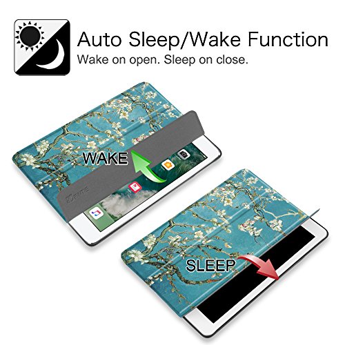 Fintie iPad 9.7 Zoll 2017 Hülle – Ultra Schlank Superleicht Ständer Smart Shell Case Cover Schutzhülle Tasche mit Auto Schlaf / Wach Funktion für Apple iPad 2017 Neue Modell, Mandelblüten - 4