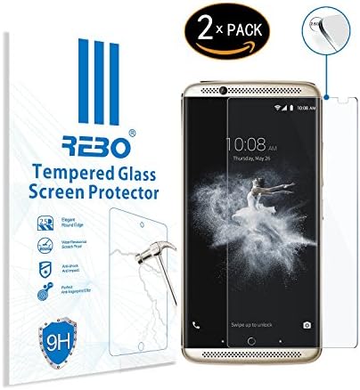 ZTE Axon 7 Tempered glass screen protector - RE3O® 2 x screen protector tempered glass for ZTE Axon 7 5,5'' inches, Easy to apply without air bubbles, Elegant round edge 2,5D, Hardness 9H, High transparency