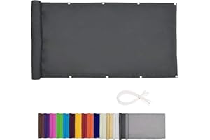 ZHhan Privacy Screen for Backyard Deck Patio Balcony Fence Porch Sun Shade PVC UV Protection Sun Wind 8 Days Delivered 2 Colors 5 Sizes 420D（Black，0.9x6m）