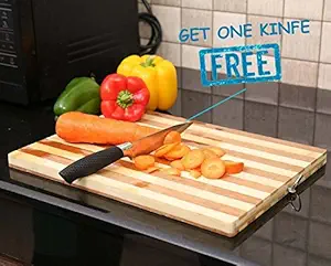 Singh Sales Non-slip Wooden Bamboo Board with Finger Hole for Cutting and Chopping