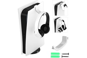 BeisDirect 1 supporto per cuffie per PS5, gancio antiscivolo per cuffie da gioco, facile da installare, bianco