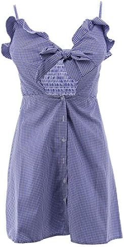 Netgozio Woman Dress Short Dress Sexy Low-Cut Minidress Curled Made in Italy Blue One Size