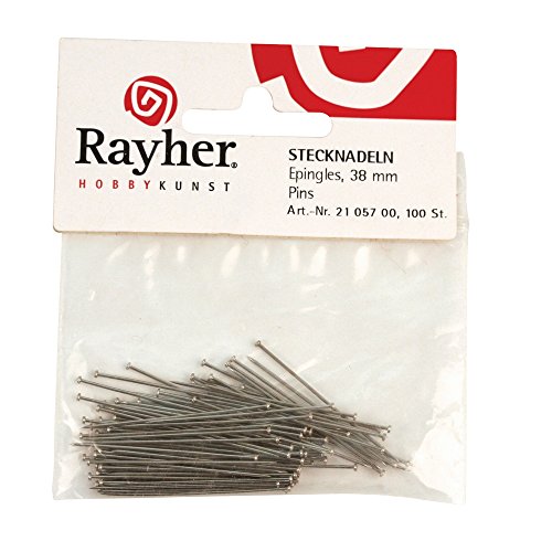 RAYHER - 2105700 - Stecknadeln, 38 mm, SB-Btl. 100 Stück