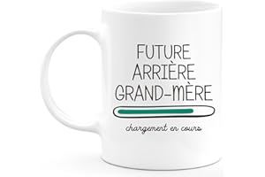 quotedazur Mug Annonce Grossesse Futur Future 2023 - Tasse Originale Pour Annonce Naissance Bébé Fille Ou Garçon (Blanc, Future Arrière-Grand-Mère)