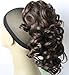 New Curly Stylish Synthetic Claw Clip Ponytail Hair Piece up do Clip in bun medium length 12" Hairpieces Blonde Dark Light Black brown wedding 150g (Medium Brown #6)
