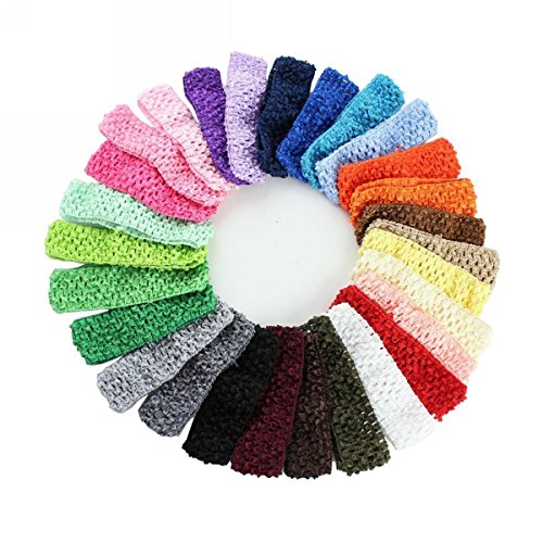 WINOMO 24St elastischem Crochet Haarband Stirnbänder Haargummis für Baby Girls Kleinkind