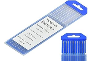 JULIYEH 10 Pcs Soldadura de Tungsteno Dorado Electrodos de Aguja Tungsteno Punta Dorada Tungsteno Tig Oro Lanthanum 1.5% para Soldar Aluminio Acero Inoxidable para Soldadura DC y AC, 1.6 Ø x 175 mm