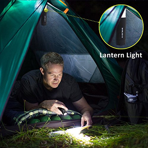 2 in 1 LED Campinglampe Taschenlampe von BYBLIGHT, kompakte Mini LED Zeltlampe, 3 Modus, IPX4 Wasserdicht, 200 Lumen, Zusammenklappbar,faltbare, AAA Batteriebetrieben (nicht enthalten), geeignet für Wandern, Zelten, Camping, Notfälle und Haushalt - 6