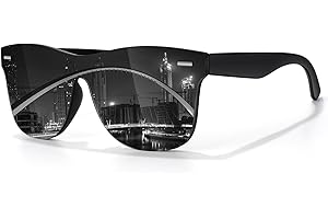 LINVO Gafas de Sol Polarizadas Hombre Mujer Moda Sombras Planas Pieza Conducir Pescar Protección UV