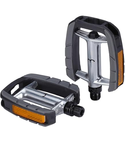 Pédales AARON Urban – Plates, Grip Papier De Verre, Réflecteurs, Roulements étanches, Noir – Pour Vélo électrique, Trekking, Urbain
