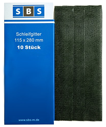 SBS Gitterleinen 280x115mm 70 Stück Mix Pack + 1x Handschleifer 230x105mm - 2