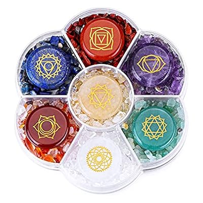 Crystaltears 7 Chakra Healing Crystal Stones Natural Reiki Healing Crystals Gemstones With Engraved Chakra Symbol Tumbled Polished Quartz Crystal Stone For Meditation Crystal Therapy Crystal Gifts