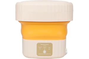 CALISTOUK Mini Lavadora Portátil Plegable, Lavadora de Ropa Interior, Lavadora Automática Pequeña, Lavadora de Viaje para acampar, casas de solteros pisos de estudiantes-Amarillo