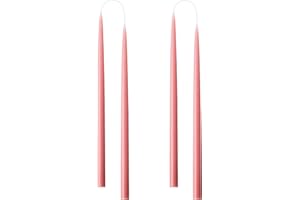 Kunstindustrien® Tapered Candles, Made in Denmark, 42 colours available, Dripless & Smokeless Dinner Candles, Candles long burning 15 hours, Unscented Candle gift set, 4pcs. 2.2 x 35cm (Dark Old Rose)