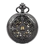 VANTENZONE Taschenuhren Antike aushöhlen Design Mechanische Handaufzugswerk Gold römische Ziffern mit Kette