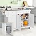 Produktbild SoBuy® Neu Luxus-Küchenwagen mit Edelstahlplatte, Küchenschrank, Kücheninsel,Servierwagen, Rollwagen, mit Ablage für Mülleimer, Abfalleimer, FKW33-W