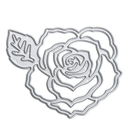Amazingdeal365 Roseblumen Metall Form Schablonen Schneiden DIY Dekor Sammelalbum Karten Buchzeichen Lesezeichen als Geschenk für Freunde Geburtstag Kinder,Kindergarten Hobby Schule Handarbeit Unterricht usw. Ein tolles Geschenk!