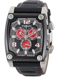 Akribos XXIV AK611BK - Reloj para hombres, correa de cuero