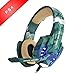Price comparison product image EasySMX Latest Version Gaming Headset for PS4 Comfortable LED lighting Gaming Headphones Stereo Wired Gaming Headset Headphones with Mic Noise Cancellation LED Lamp and In-Line Controller Compatible for PS4, PC, Laptop, Tablets, and all Smartphones, A Microsoft Adapter is Needed if for Xbox One --- Camouflage