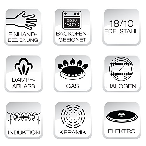 BEEM Vitatherm, 4.0 + 6.0 L Schnellkochtopf mit Einhandbedienung und Marathon BIO-LON Ceramic Antihaftversiegelung, Edelstahl - 11