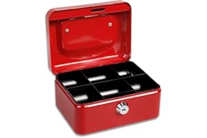 VETRINE IN RETE Vetrineinrete® Cassetta porta valori 5 scomparti casseforti di sicurezza con serratura a cilindro e 2 chiavi in lamiera imbutita 150x120x80 mm M40