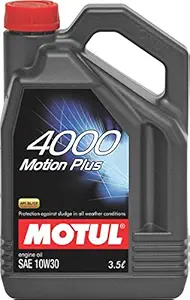 Motul 4000 Motion Plus 10W-30 API SL/CF Engine Oil for Gasoline and Diesel Cars (3.5 L)