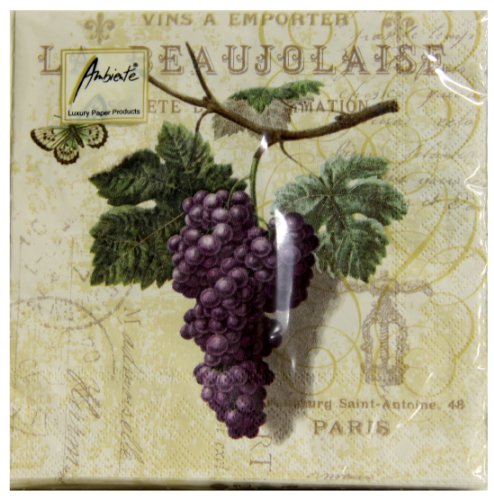 Ambiente Servietten Lunch 33x33cm Purple Grapes Weintrauben