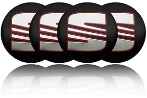 PULASSI 4 pz 56/60mm Car Styling Coprimozzo Coprimozzo Coprimozzo Distintivo Per Seat FR cupra Leon 2 mk2 5f Ibiza Altea Alhambra Exeo Accessori, 56mm nero rosso