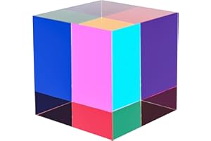 ZhuoChiMall Cube de Couleurs de mélange CMY, Prisme de Cube en Acrylique de 60 mm (2,36 Pouce), Cube CMY pour la décoration de la Maison ou du Bureau, Jouets STEM/Steam…