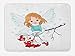 Produktbild LLiopn Cute Bath Mat, Baby Girl Fairy Sitting on Ash Tree Branches with Red Berries in Winter, Plush Bathroom Decor Mat with Non Slip Backing, Baby Blue Red Pale Brown 19.7x31.5 inch