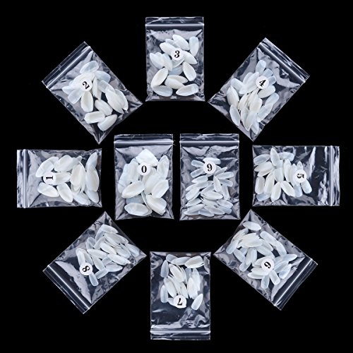 MAKARTT® 500Pcs Französisch Klar Scharf Ende Volle Deckung Stilett falsche Nagelspitzen (Natur) - 3