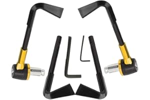 Gorgeri CNC Motorbike Handgrip Guard Brake Levers Protect Guard Motorcycle Protector Handlebar(Gold)