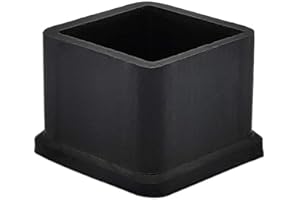 Flyshop 10 Piezas 25 x 25mm Tapas de Patas de Silla de Goma cuadradas, Tapas Protectoras para Patas de Silla, Protectores de Suelo, Calcetines de Silla Antideslizantes, pies de Muebles Negros