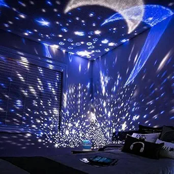 Citaaz Plastic Colorful Galaxy Moon Star Master Projector Cosmos LED Sky Night rotating Decoration Lamp lights With USB Wire (Multicolor)