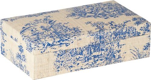 Terragrafics Chateau Toile Jewelry Keepsake Box in Blue