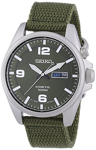 Seiko Herren-Armbanduhr Kinetic Analog Automatik Textil SMY141P1 Seiko Herren-Armbanduhr Kinetic Analog Automatik Textil SMY141P1