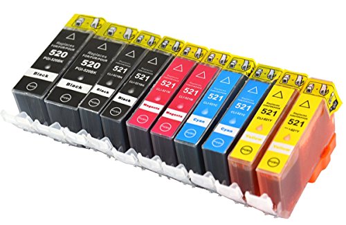 10 Druckerpatronen mit CHIP kompatibel für Canon PGI-520 CLI-521 - 2