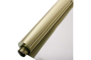 HOHOFILM 45cmx200cm One Way Mirror Window Films Daytime Privacy Reflective Window Tint Self-Adhesive Sun Blocking Heat Control Anti UV for Home,Buildings(Gold Silver)
