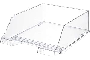 HAN 1046-23, corbeille à courrier KLASSIK XXL, extra-haute, moderne, élégante, transparente et de look haute brillance. Lot de 2 unités, cristal transparent