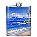 Produktbild Oil Painting Seaside Hawaii Outdoor Portable 304 Stainless Steel Leak-Proof Alcohol Whiskey Liquor Wine 7OZ Pot Hip Flask Travel Camping Flagon for Man Woman Flask Great Little Gift