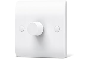 BELNS MELNS LED Dimmer Switch for Dimmable LED/Halogen/Incandescent Lights Trailing Edge Dimmer Switches Rotary Push On/Off, 1 Gang, 1Way/2 Way, 3-100 Watts