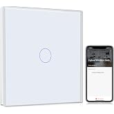 BSEED Smart ZigBee White Light Switch, 1 Gang 1 Way Smart Switch, Compatible with Alexa and Google Home, APP Control and Time
