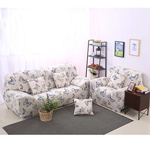 MagiDeal 1-Sitz / 3-Sitzer Modern Stretch Sofabezüge Sofahusse Couch Sofa Husse Wohnzimmer Haus Dekoration , Farben und Größe Auswählbar – Schmetterling , 190-230cm - 8