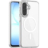 PSR Aksesuar Samsung Galaxy A16 Uyumlu Kılıf - M-Safe Kablosuz Şarj Destekli Şeffaf Sert Darbe Emici Arka Kapak (Şeffaf, Gala