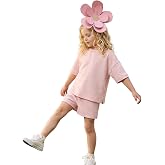 Pembe Oversize T-shirt Şort Takım Kız &Ccedil;ocuk%100 Pamuk