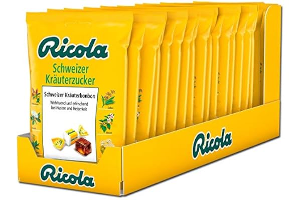 16 påsar Ricola schweiziskt örtsocker a 75 g örtgodis