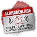Produktbild Alarmanlage Aufkleber -Alarmgesichert Haus alarmaufkleber -überwacht Einbruch Edelstahl-Look, 80 x60 mm 12-Stück
